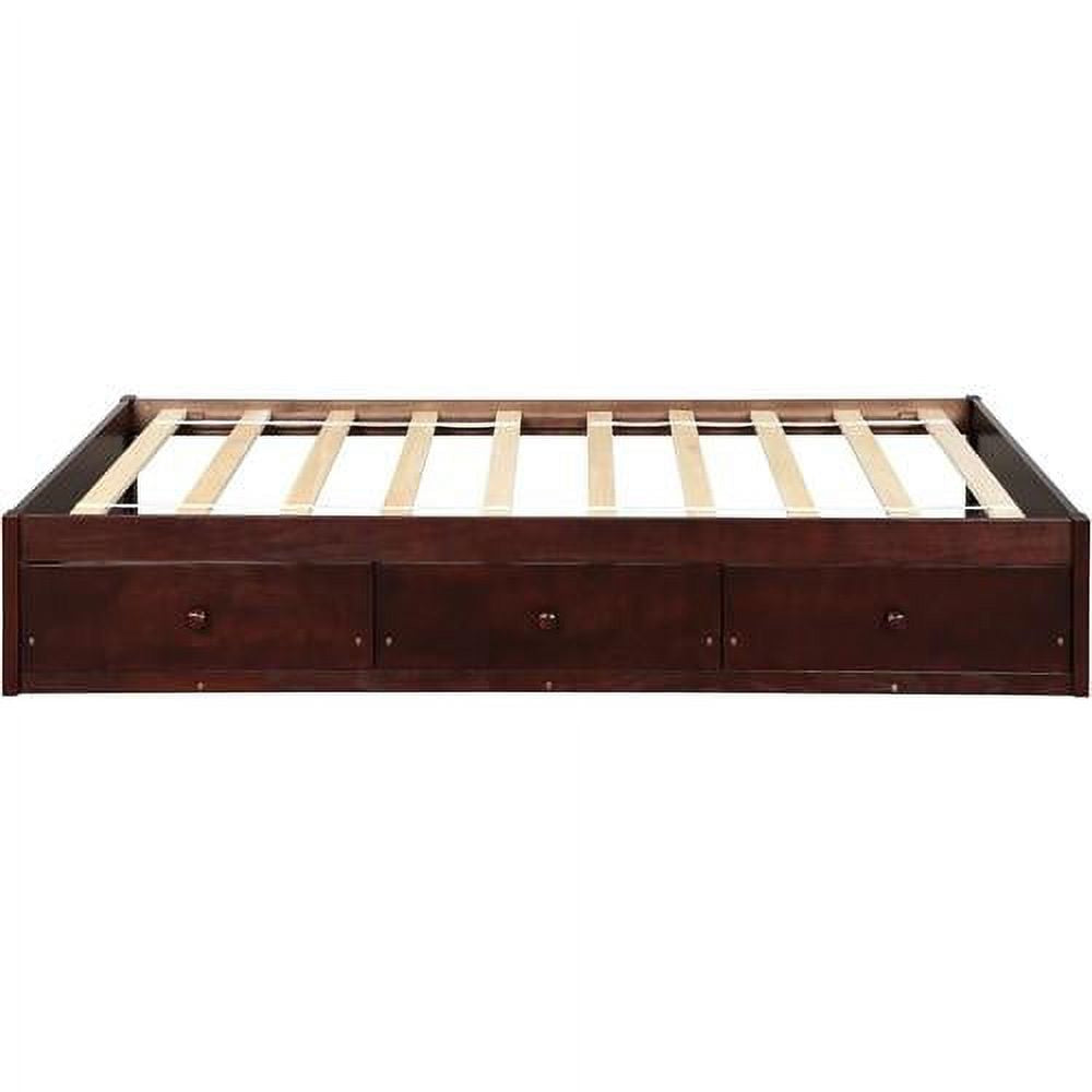 Cherry Wood Platform Bed Frame With 3 Drawers T6123