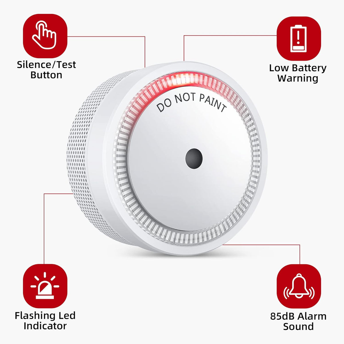 10-Year Battery Operated Photoelectric Smoke Detector 4 Pack K471144