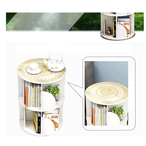 360° Rotating White Bookcase S841007