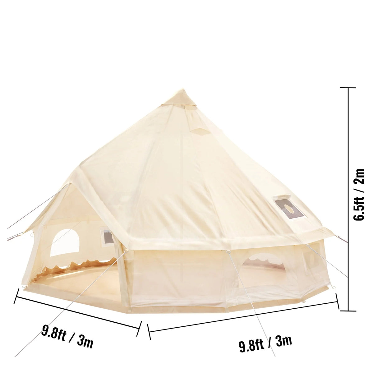 Canvas Bell Tent with Stove Jacket Waterproof 4 Seasons I727035