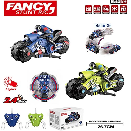 2.4Ghz RC Stunt Drift Motorcycle with 360° Spinning Wheels Z8291