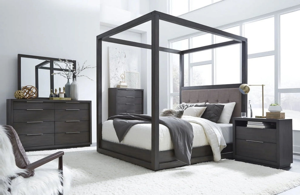 6 Piece Cal King Canopy Bedroom Set With Chest V5982
