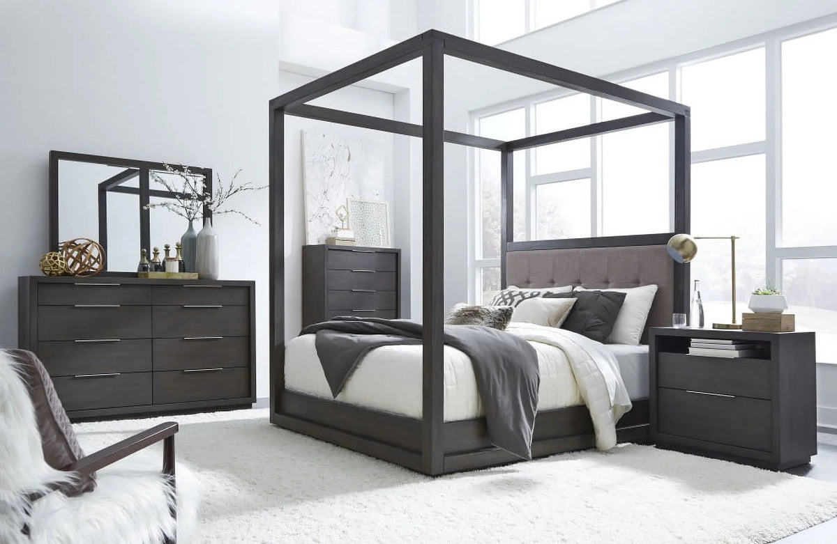6 Piece Cal King Canopy Bedroom Set With Chest V5982