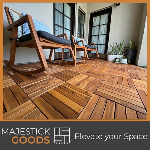 Interlocking Acacia Hardwood Deck Tiles 12 x 12 F203750