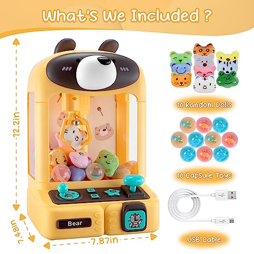 Claw Machine with Plush Toys Adjustable Sounds and Music Pink S5318