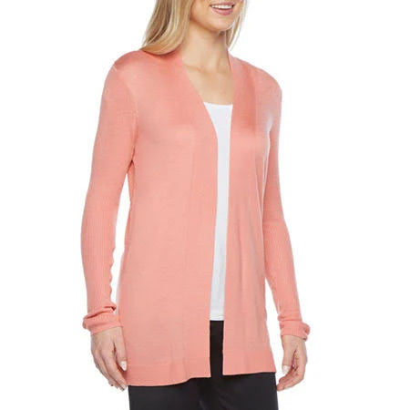 Pink Long Sleeve Open Front Cardigan S54533