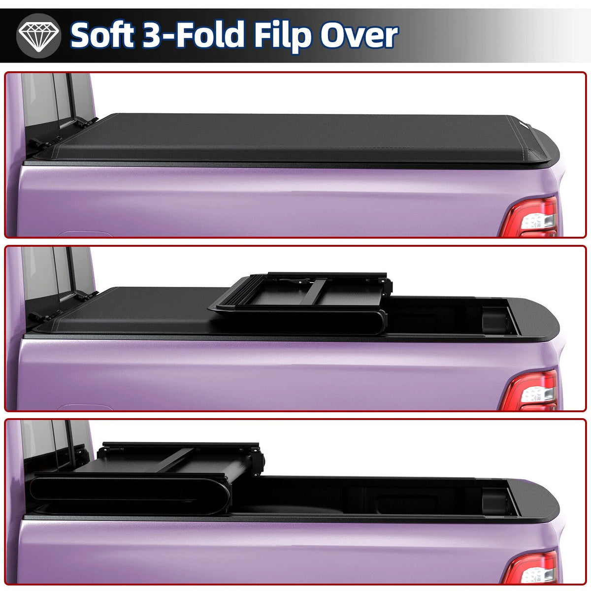 5 feet Soft 3-Fold Truck Bed Tonneau Cover S43300