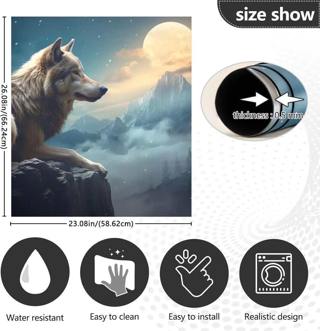Magnetic Dishwasher Stickers Night Wolf Pattern 23in W x 26in H H117738