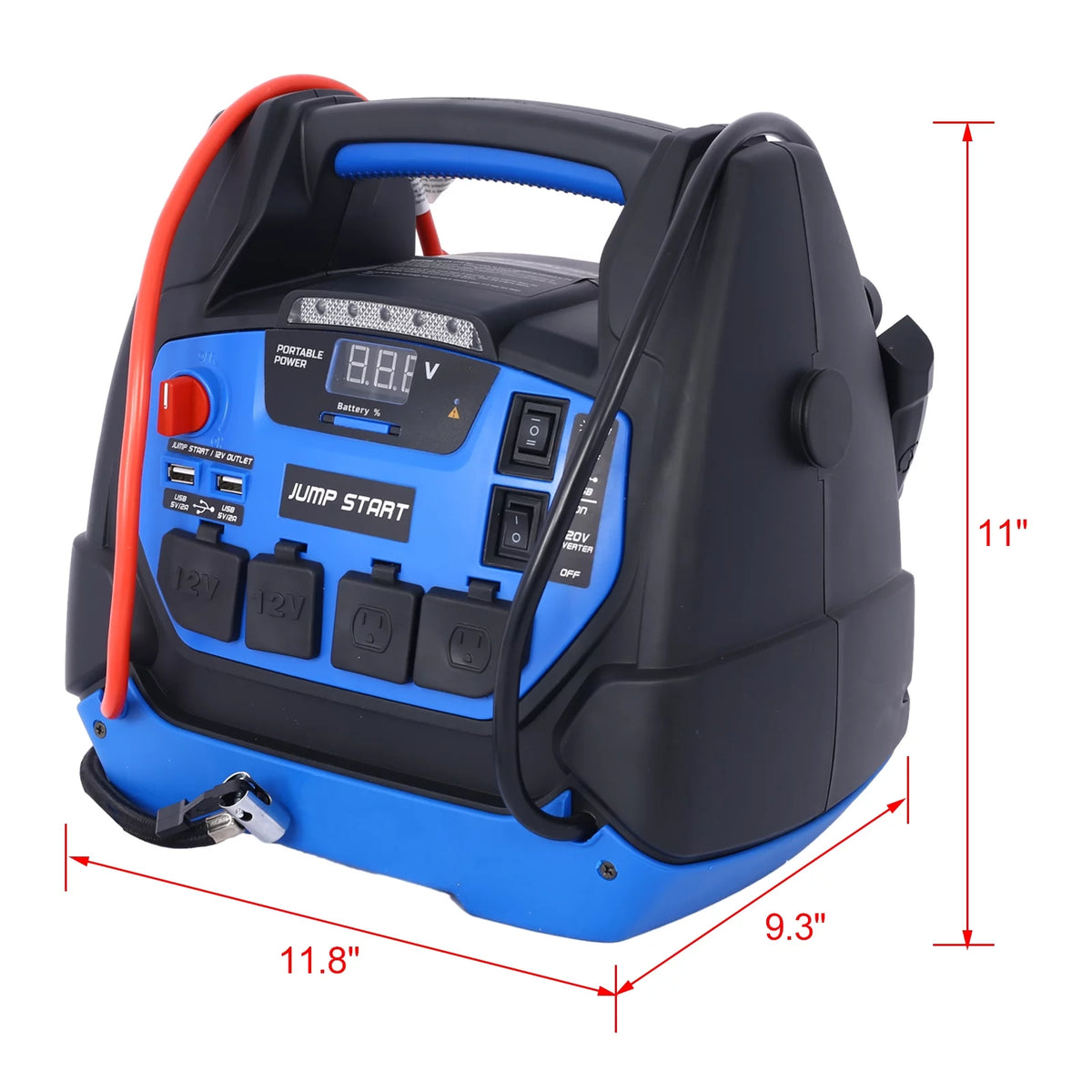 1800 Peak Amp Jump Starter with Air Compressor and AC Outlets X9572