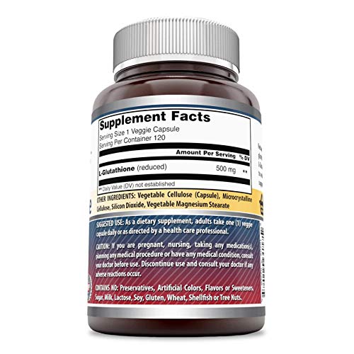 L-Glutathione 500 Mg 120 Veggie Capsules S4071