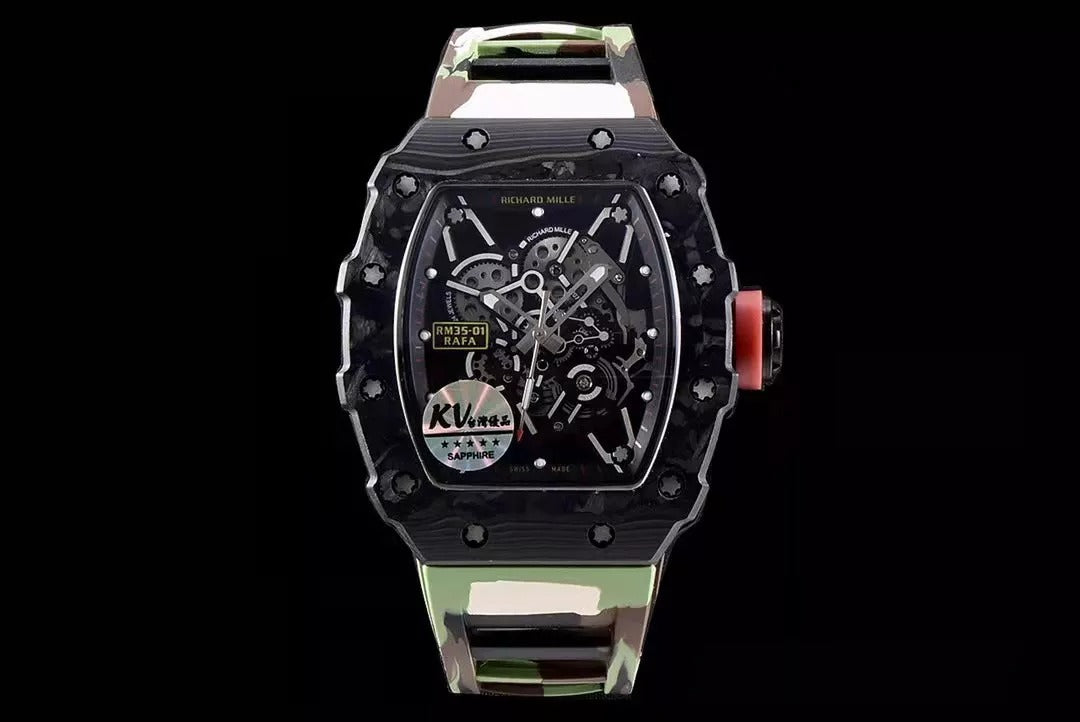 Black Bezel Camouflage Rubber Strap L385879