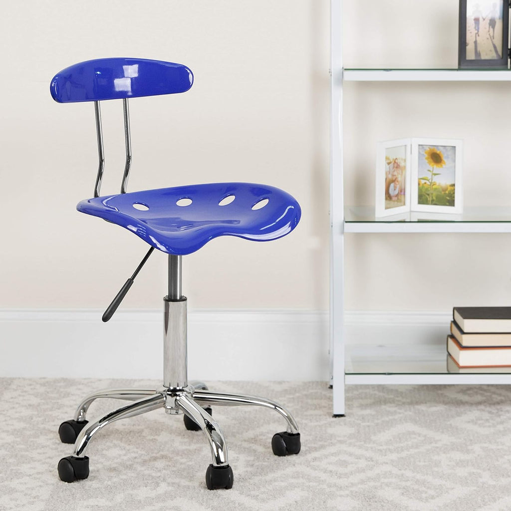 Adjustable Swivel Chair Bright Blue Q432665