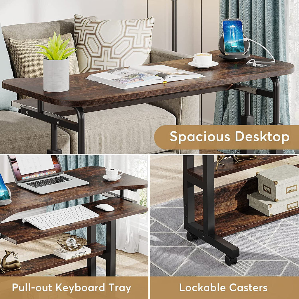 Mobile Height Adjustable Desk with Wireless Charging Station X451780