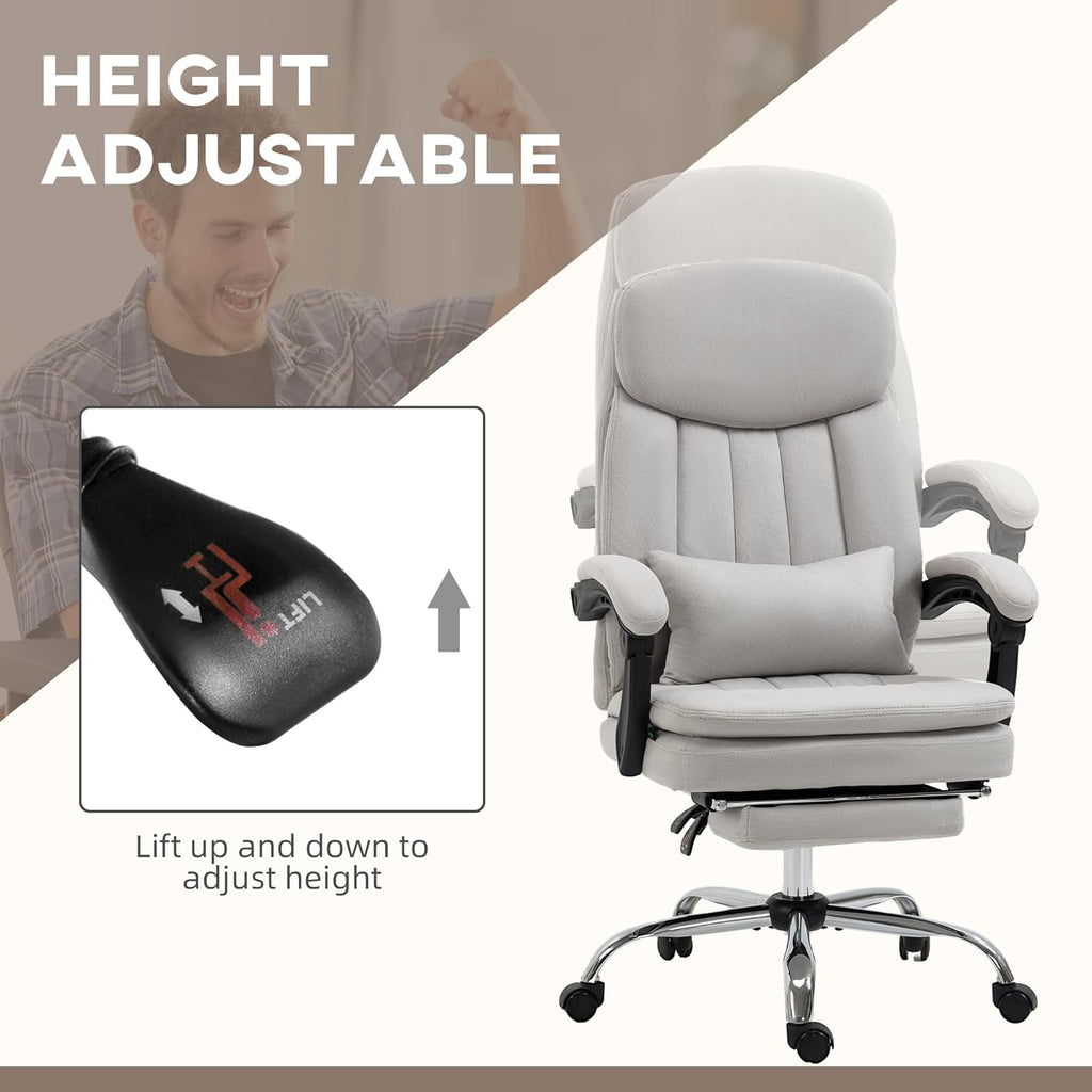 Light Gray Swivel Reclining PU Leather Office Chair Q2661