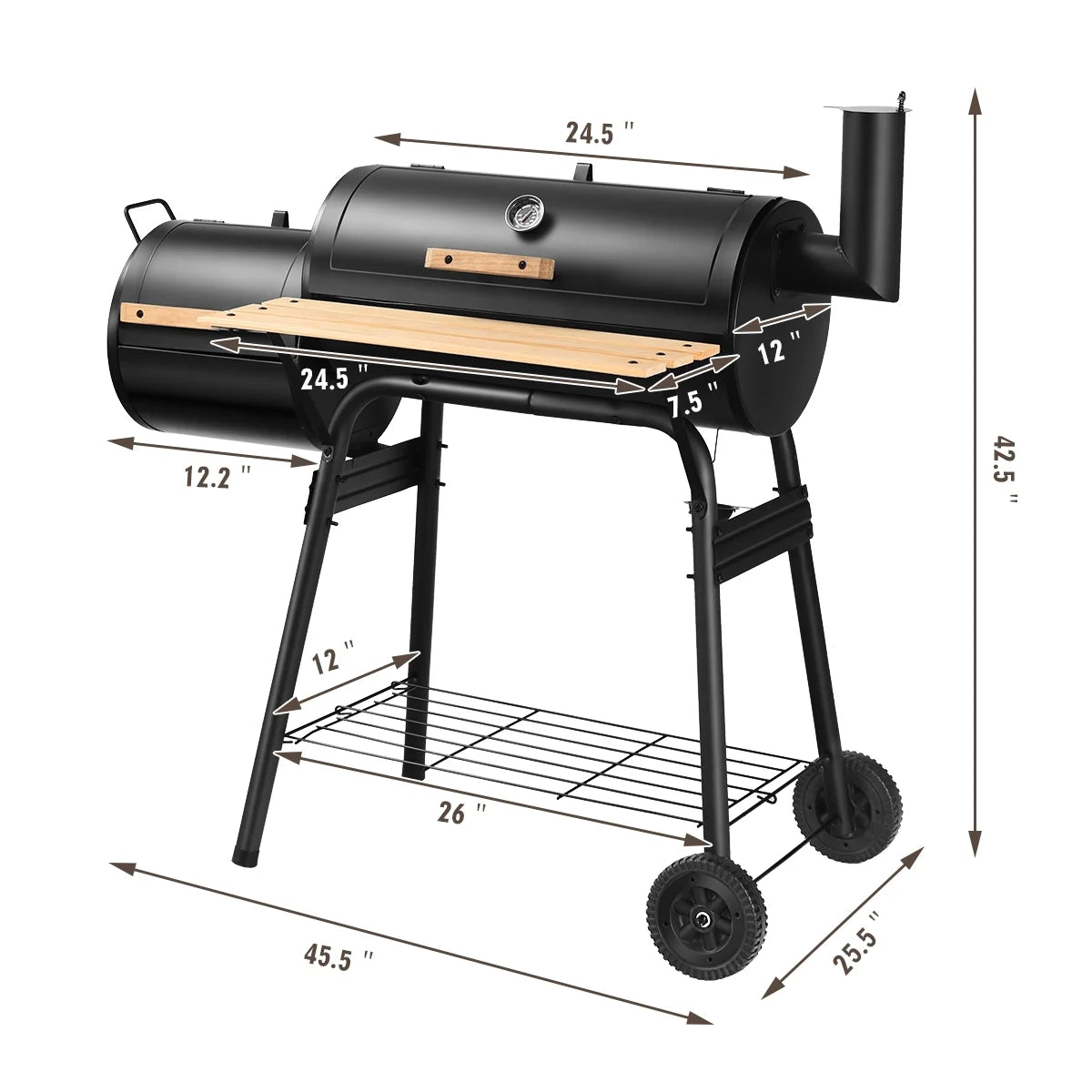 Outdoor Charcoal BBQ Grill Smoker M16425