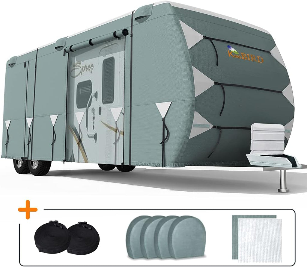 5 Layers Water-Proof RV Cover 24-27ft with Straps & Tire Covers S69928