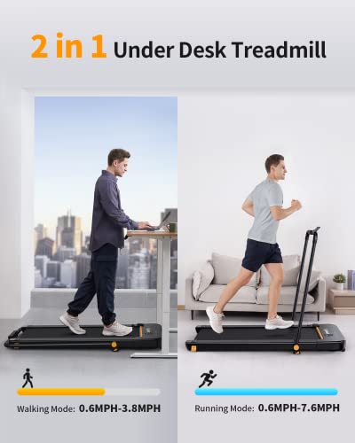 2 in 1 Under Desk Treadmill, 2.5HP Folding Electric Treadmill with Remote Control O83983