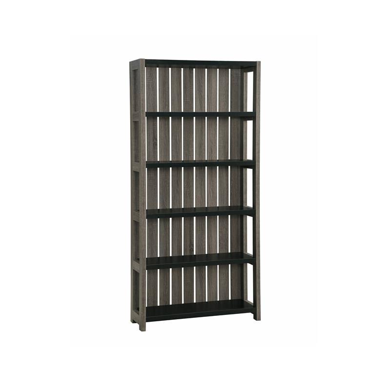 5 Shelf Bookcase in Dark Gray and Black C572015