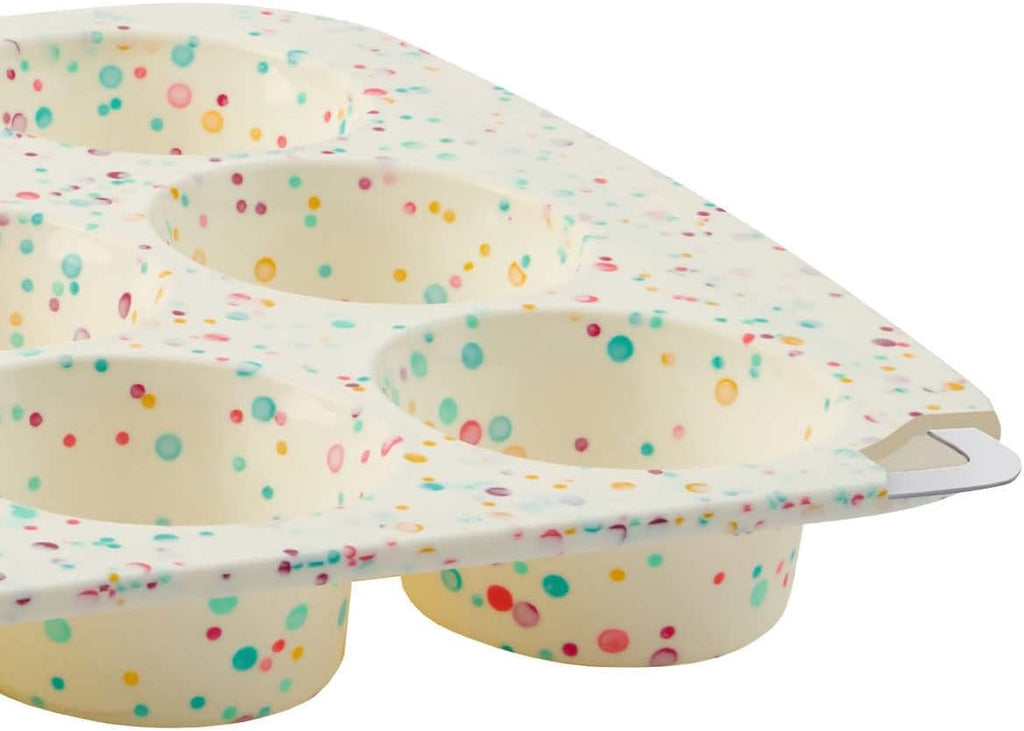 White Confetti 12 Cup Silicone Cake Pan - 2 Pack N2983