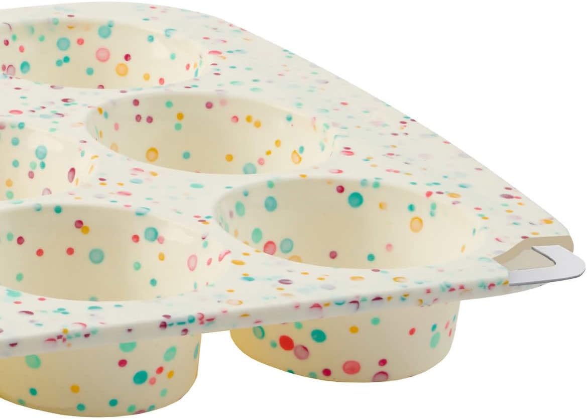 White Confetti 12 Cup Silicone Cake Pan - 2 Pack N2983