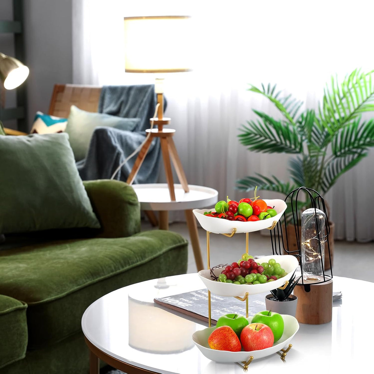 3 Tier Acrylic Fruit Bowl with Metal Rack I13240