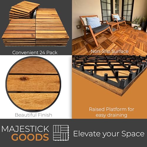 Interlocking Acacia Hardwood Deck Tiles 12 x 12 F203750