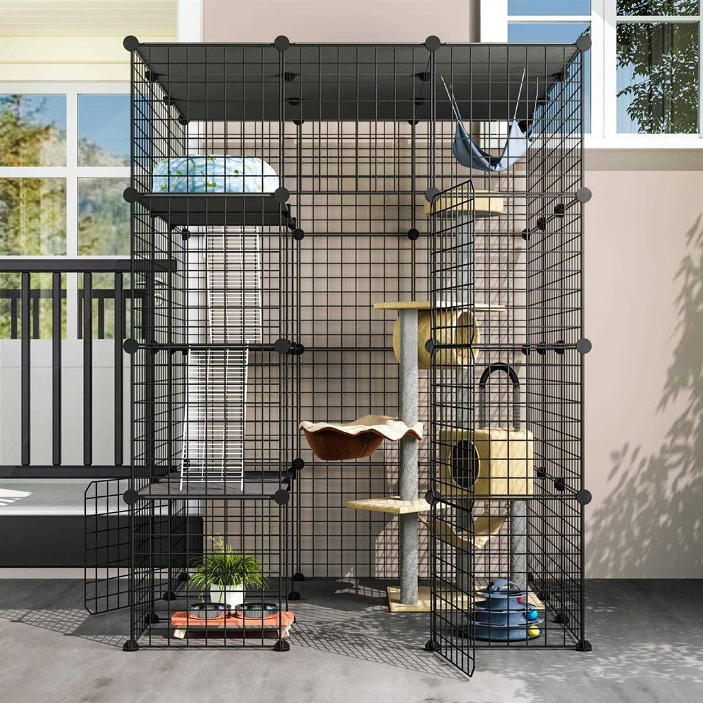 Outdoor Cat House Enclosure with Large Enter Door N25945