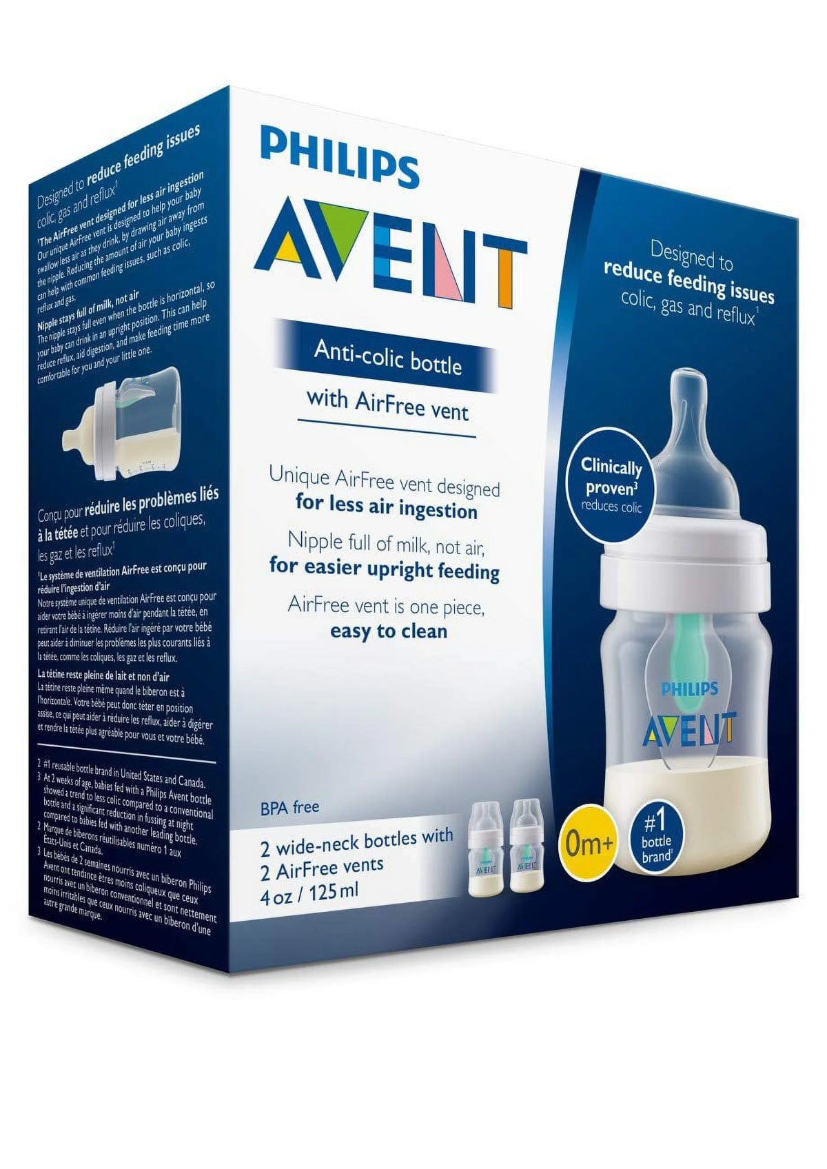 Anti-Colic Baby Bottle with AirFree Vent 4oz, 2pk Z42809