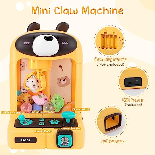 Claw Machine with Plush Toys Adjustable Sounds and Music Pink S5318