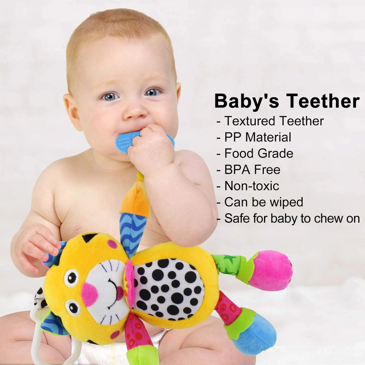 Tiger Baby Car Seat Toys with 24 Music and Teether M23455