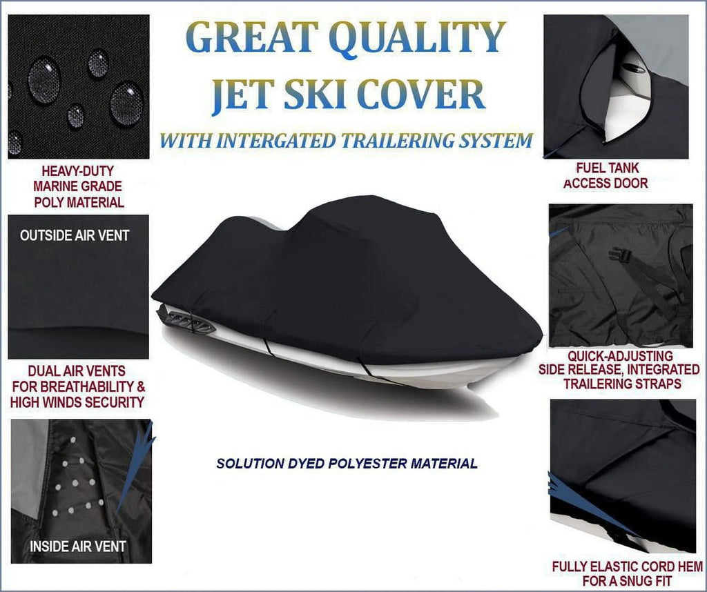 Black 600 Denier Jet Ski PWC Cover 3 Seater P56400