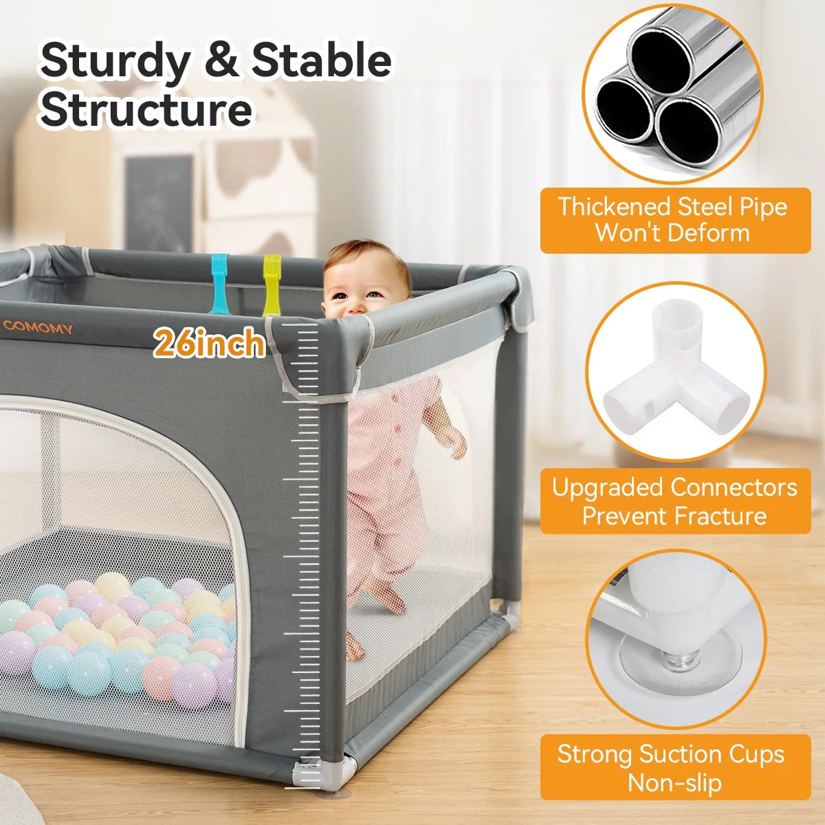Portable Soft Mesh Baby Playpen H78396
