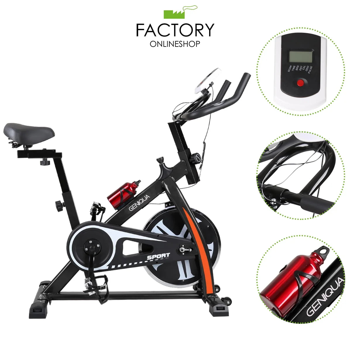 Black Indoor Exercise Bike W590904