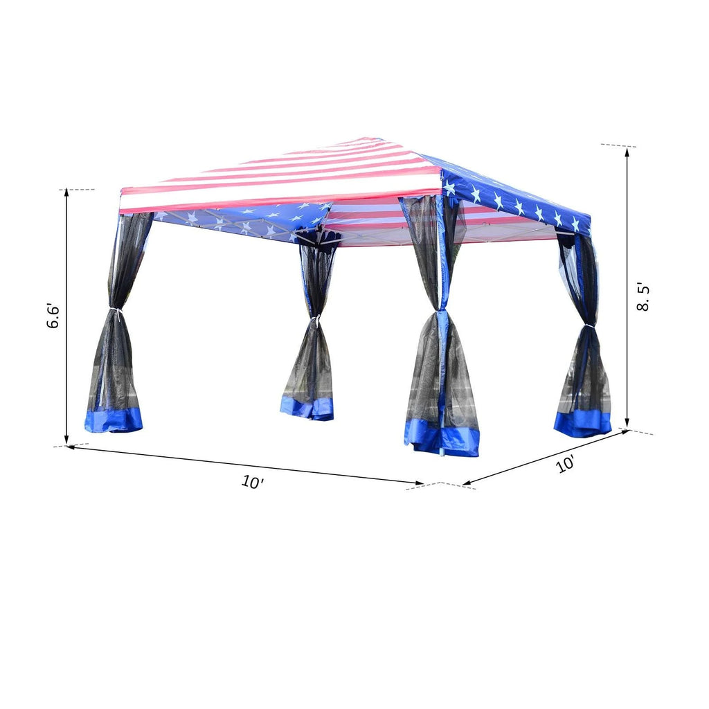 10 x 10 Pop-Up Canopy Tent with Mesh Walls B519801