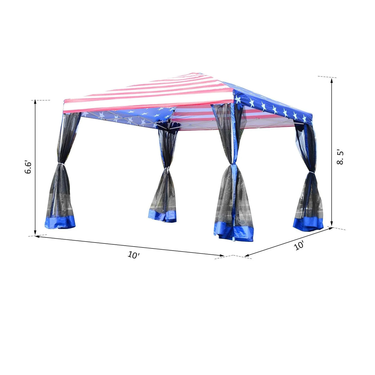 10 x 10 Pop-Up Canopy Tent with Mesh Walls B519801