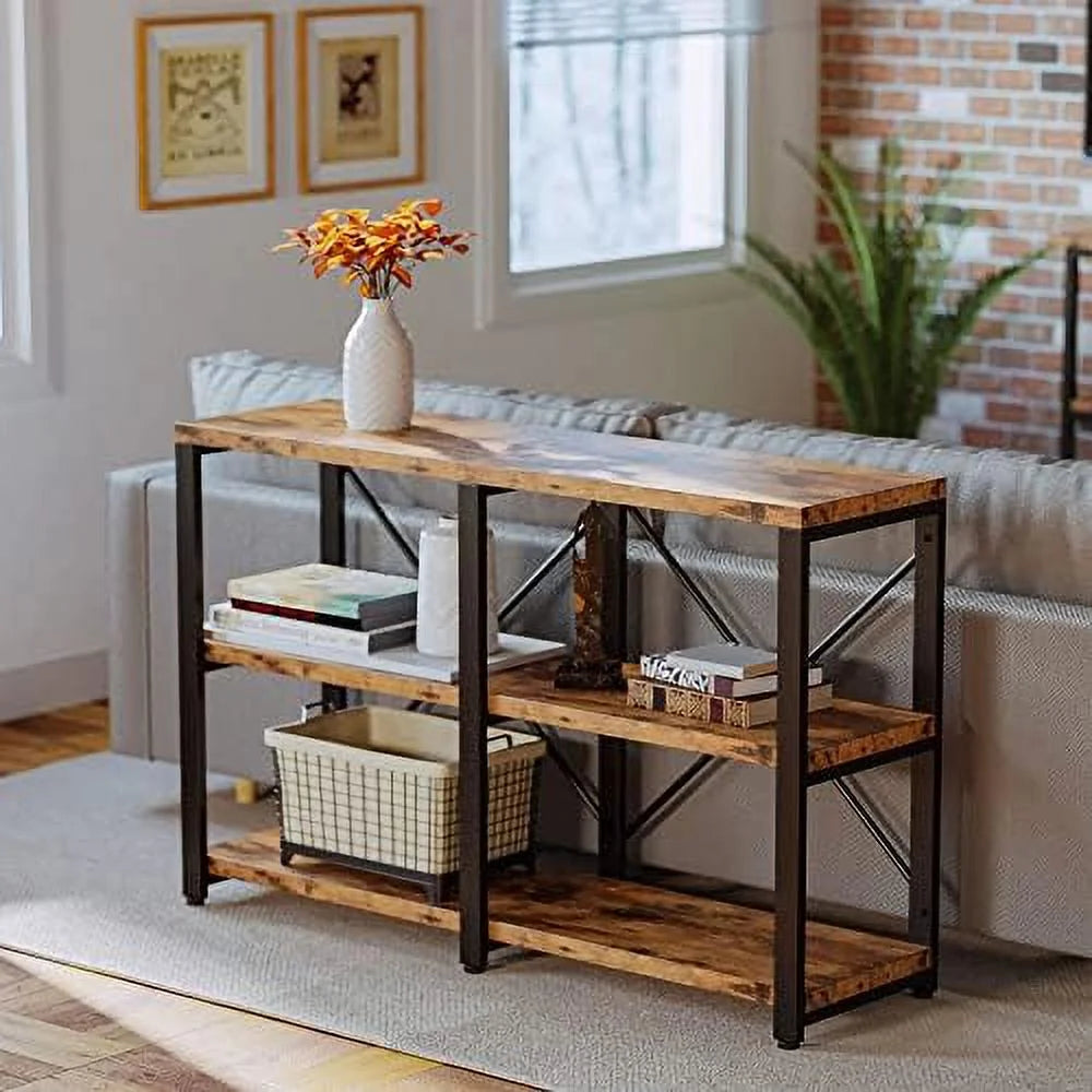 Rustic 47in 3-Tier Console Table P84164