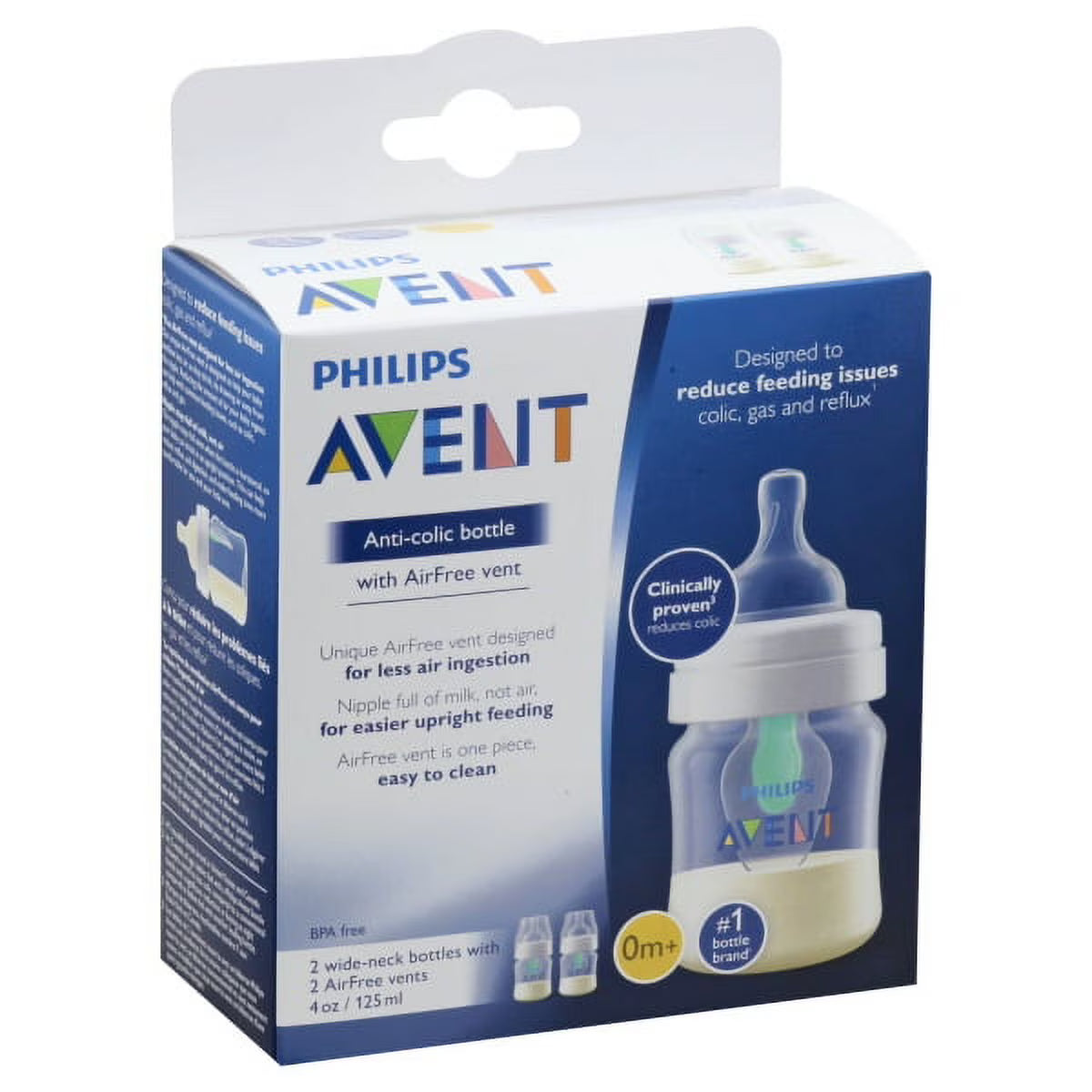 Anti-Colic Baby Bottle with AirFree Vent 4oz, 2pk Z42809