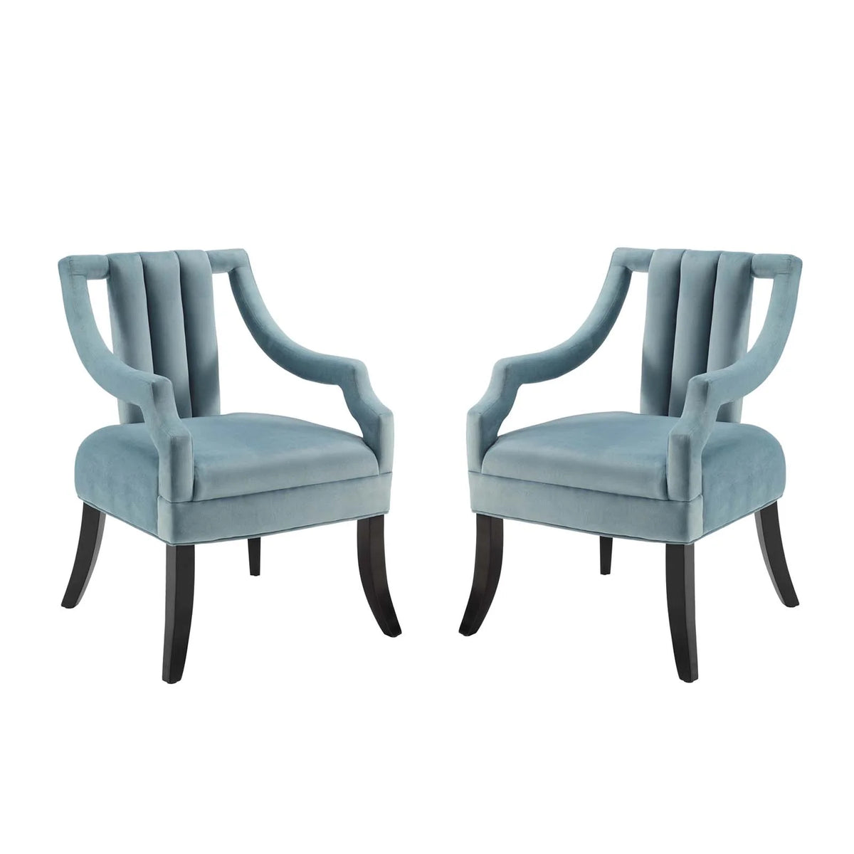 Light Blue Performance Velvet Accent Chair Set of 2 P596129