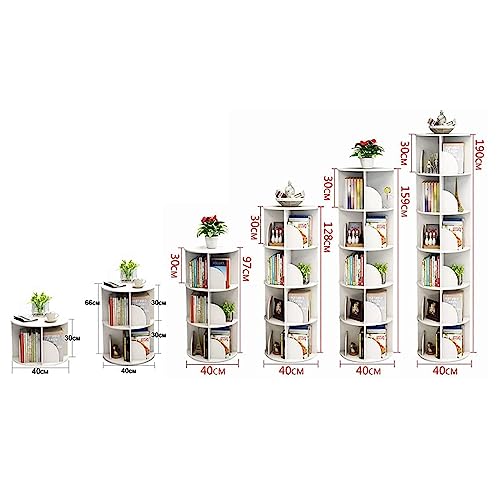 360° Rotating White Bookcase S841007