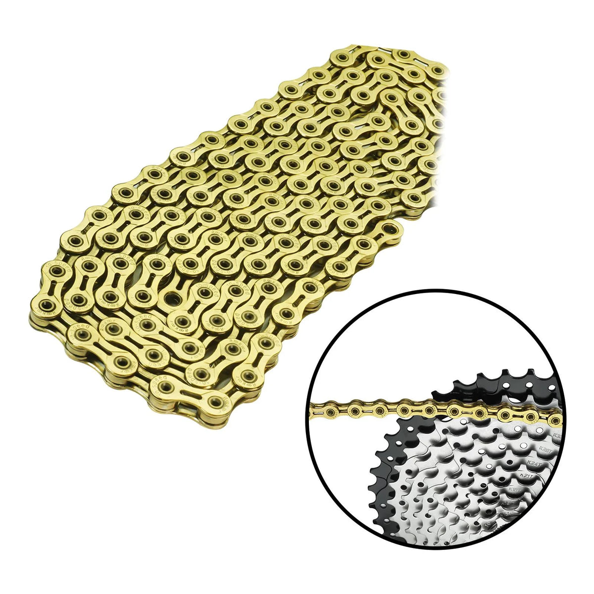 Yellow 116 Links Bicycle Chain T806