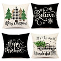 Buffalo Check 18x18 Set of 4 Red Black Throw Pillow Covers T13655