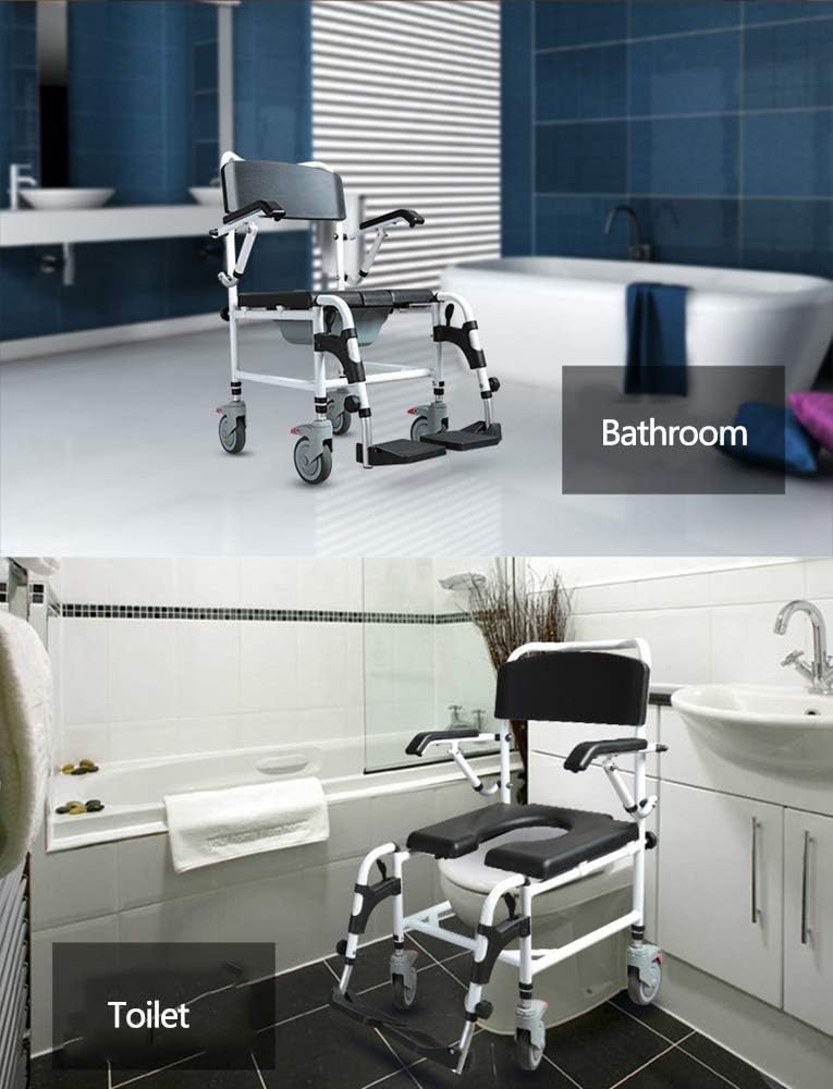 Padded Commode Chair with Wheels L41663