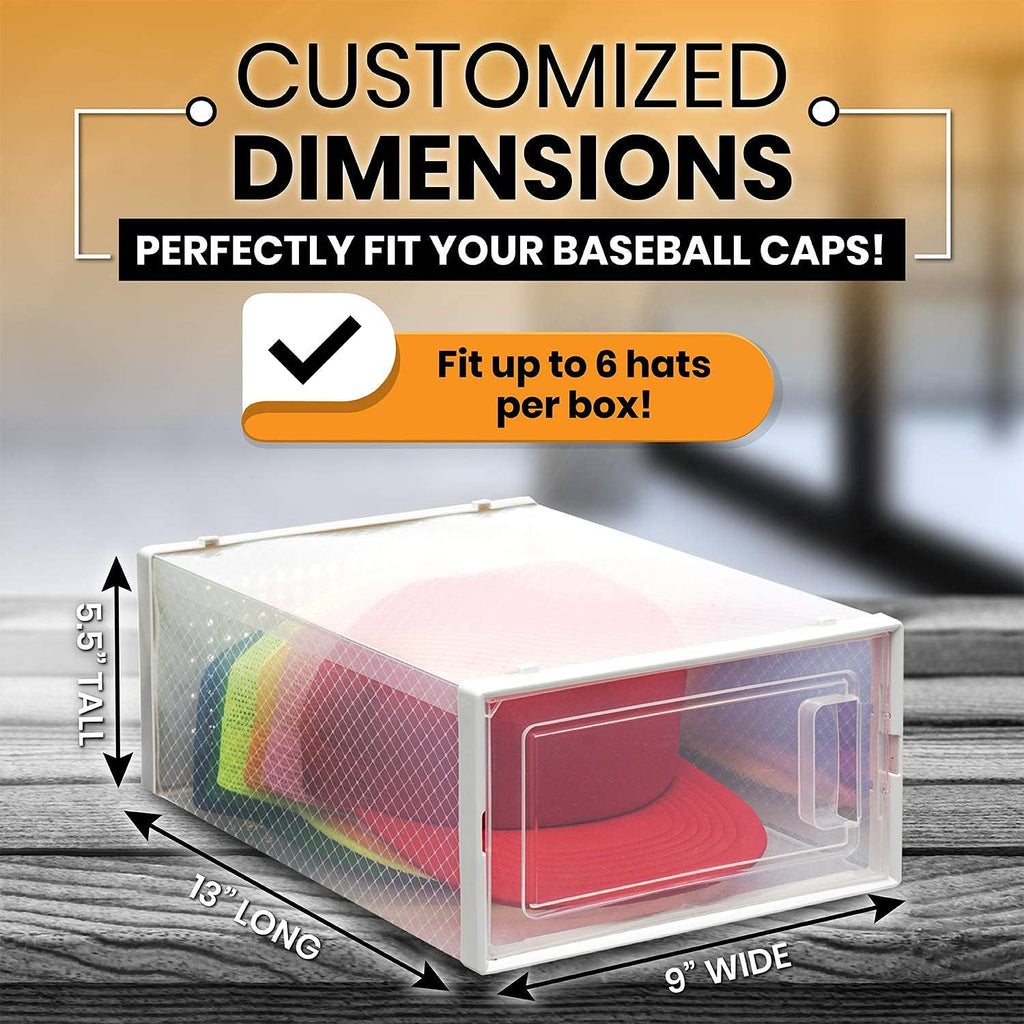Hat Organizer Pack of 6 Transparent Hat Storage Box U68477