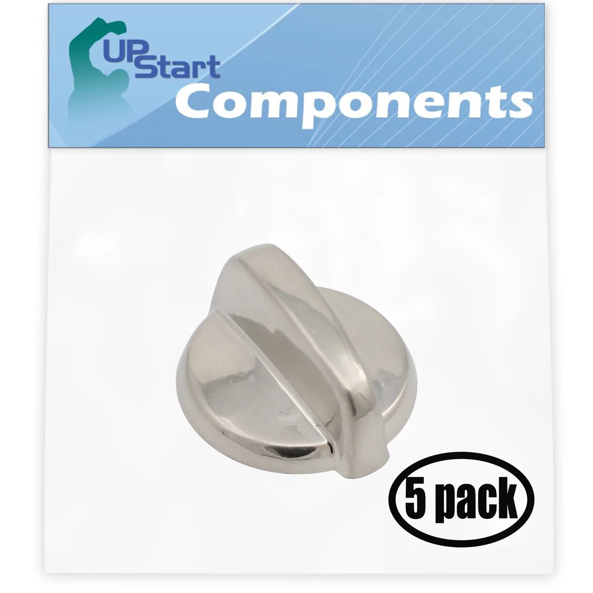 5 Pack Replacement Control Knob Stainless Steel Finish B9831