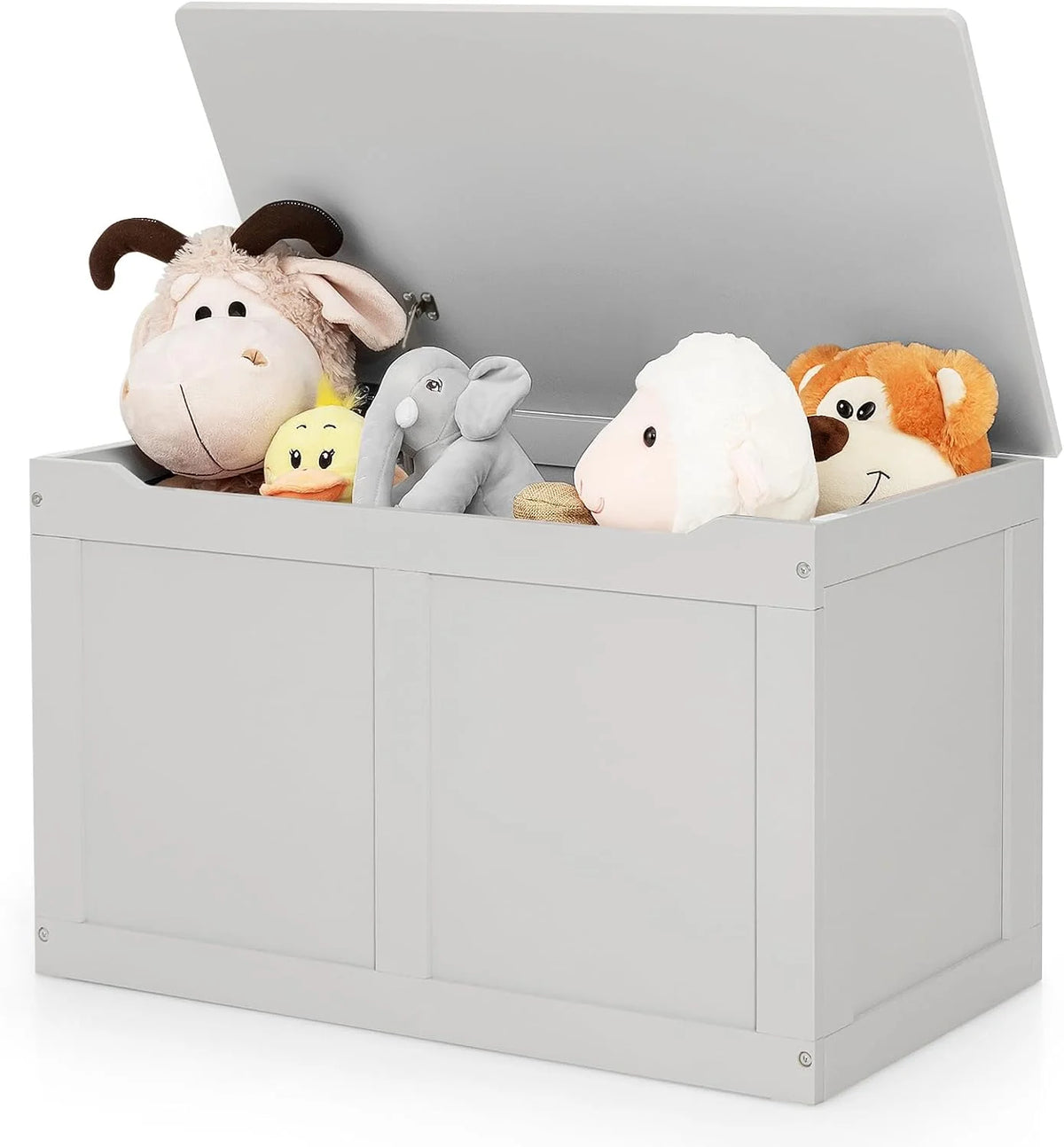 Wooden Toy Box Storage Truck Bench with Flip-Top Lid H4028