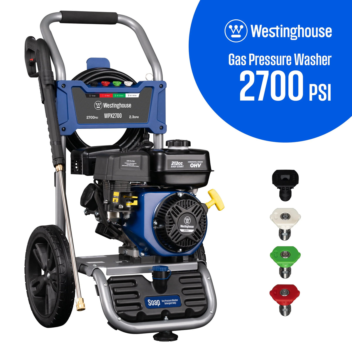 3200-PSI 2.5-GPM Gas Pressure Washer with 5 Nozzles J990
