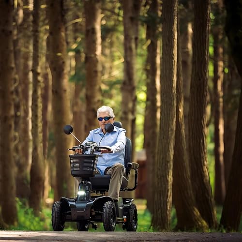 Orange Mobility Scooter, 400 Lbs Weight Capacity, 50 Ah Battery, 18"x18" Seat N5886