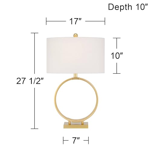 27 1/2" Tall Gold Metal Table Lamp with White Shade M67883