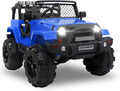 12V Kids Electric Ride on Truck with Parental Remote Control, Blue Q983
