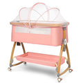 Light Grey 6 Height Adjustable Bassinet with Wheels and Mosquito Net A988